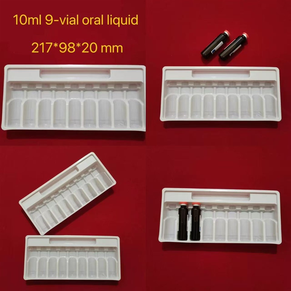 10 ml 9 flakonu iekšķīgi lietojama šķidruma blistera paplāte