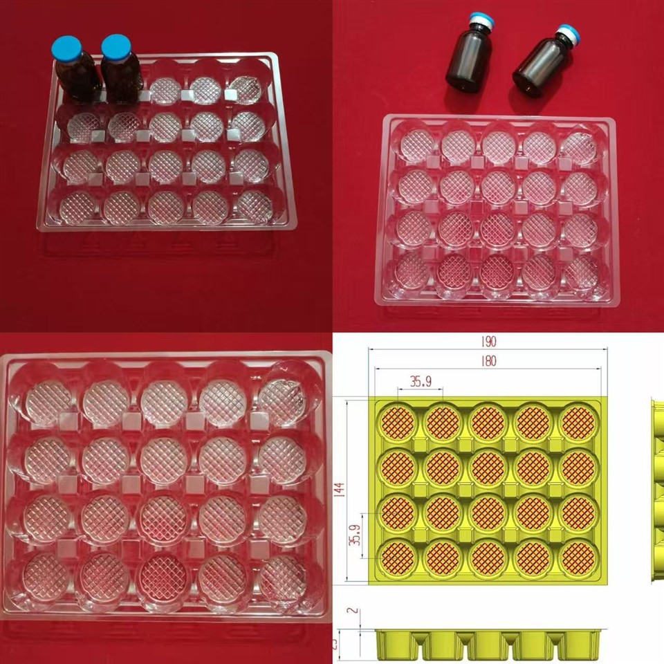 30 ml flakona plastmasas iepakojuma paplāte