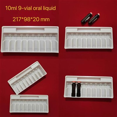10 ml 9 flakonu iekšķīgi lietojama šķidruma blistera paplāte