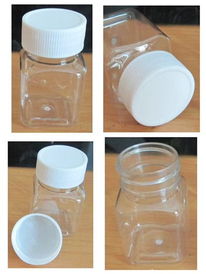 50 ml PET kvadrātveida parauga pudele